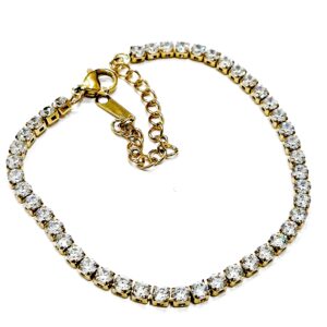 Braccialetto mod. tennis pietre bianche