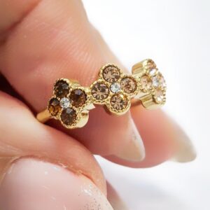 Anello LUCE fiori sfumato bronzo, champagne. tortora