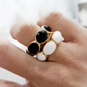 Cuff ovali bianchi (anche anello) - immagine 2