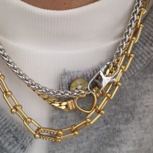 Collana unisex tubolare (gialla) - immagine 2