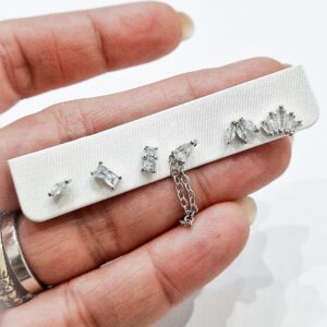 Set orecchini (silver zirconi bianchi) - immagine 1