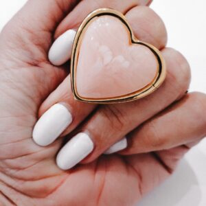 Anello cuore grande rosa