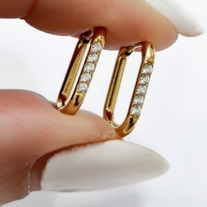 Orecchini rettangolo slim piccoli (gold) - immagine 1