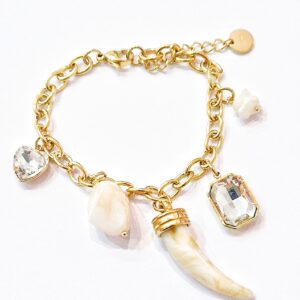 Bracciale multi charms corno bianco - immagine 1