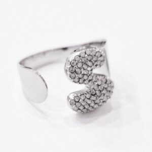 Anello regolabile lettera S (silver)