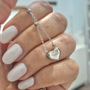 Collana cuore bombato (silver)